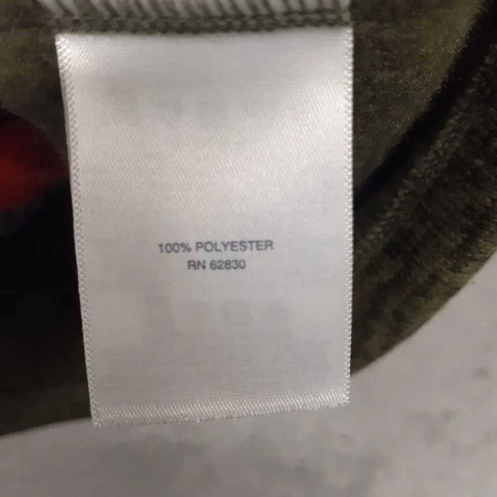 Lands End Youth L 14-16 Zip Front Fleece Vest Green Blue Trim Side Pockets